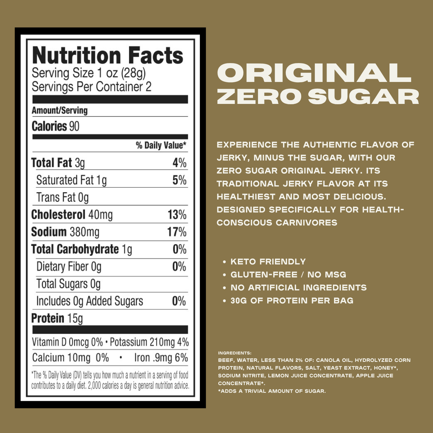 Zero Sugar Original Beef Jerky 4-Pack