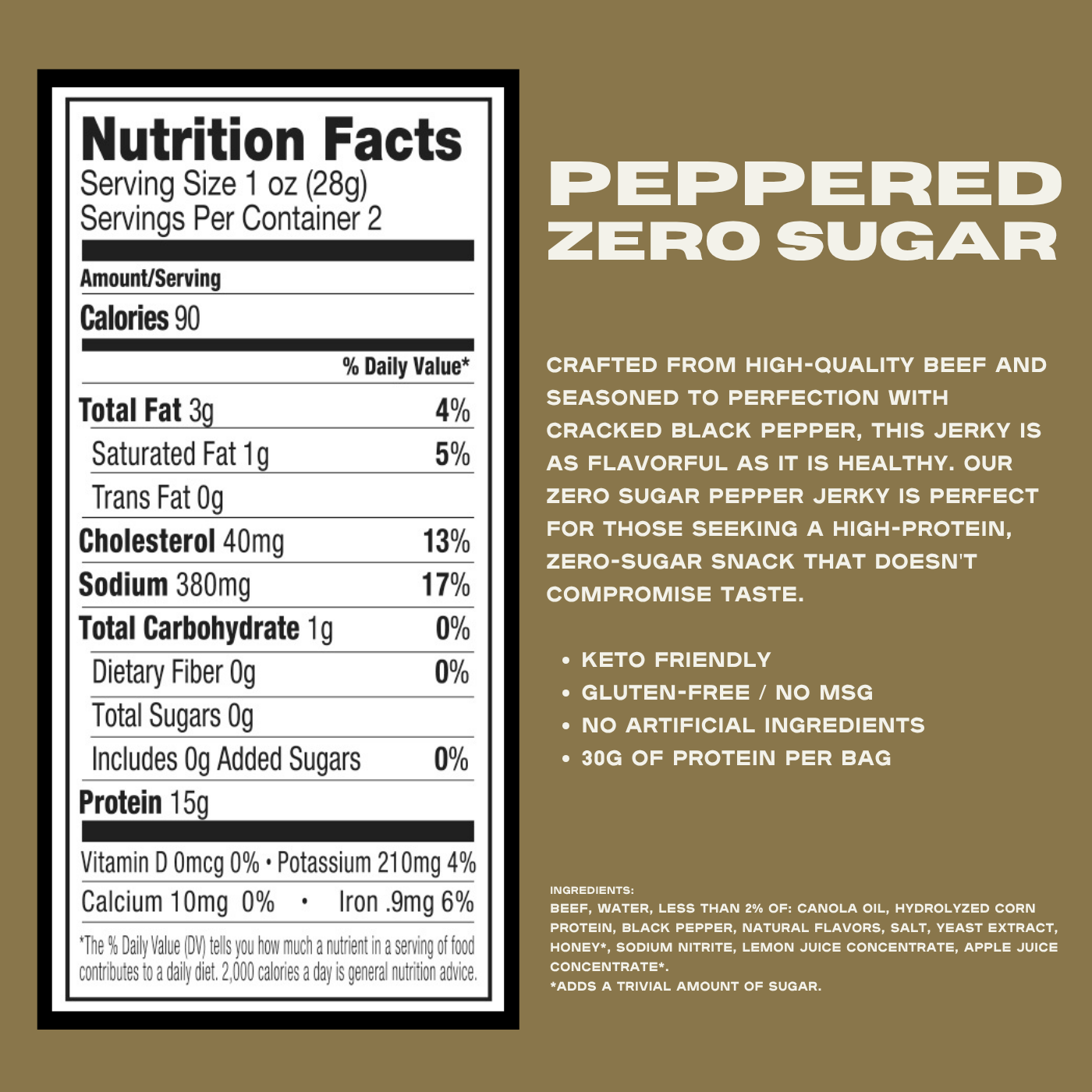 Zero Sugar Peppered Beef Jerky 4-Pack