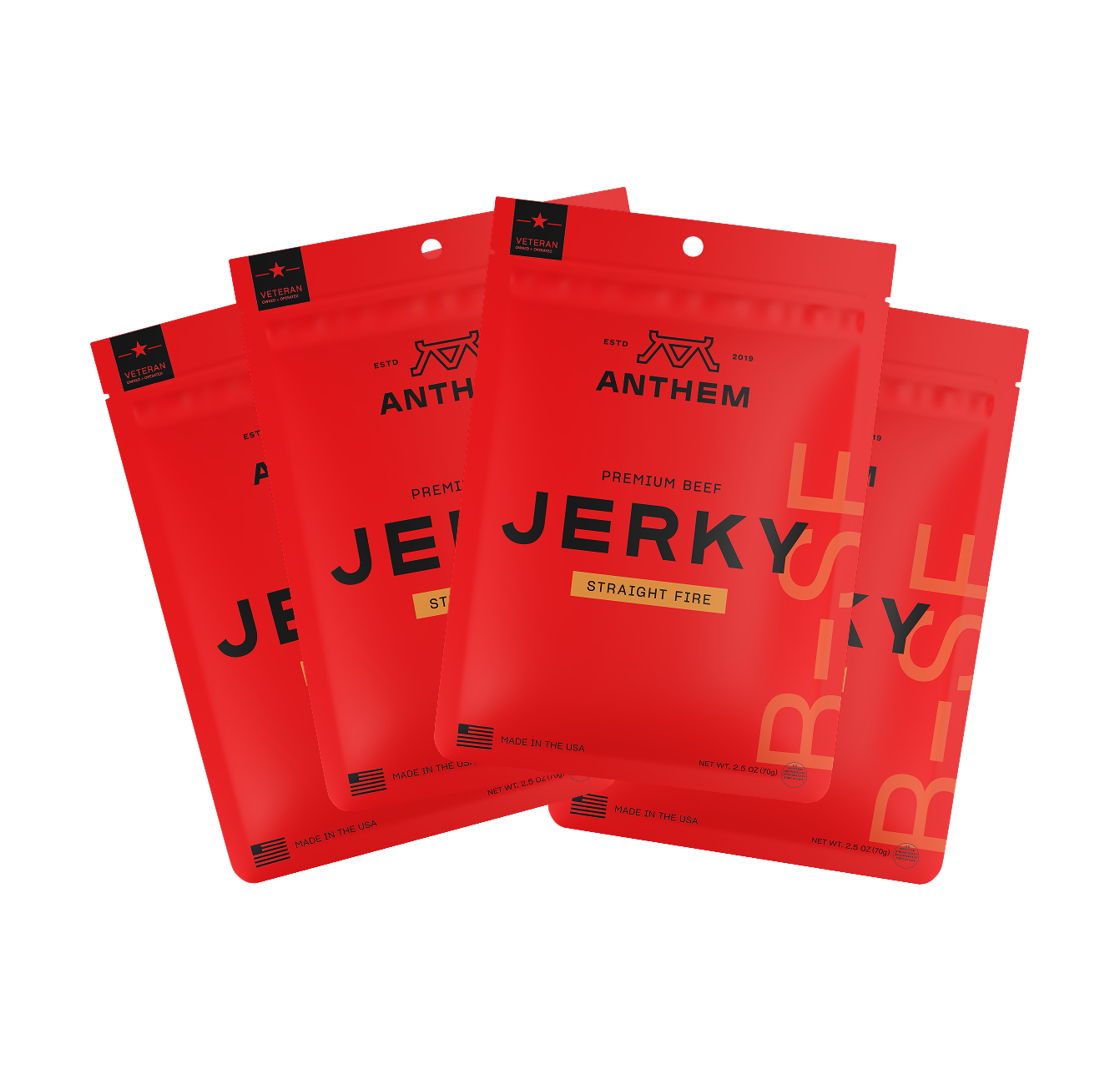 Straight Fire Beef Jerky 4-Pack