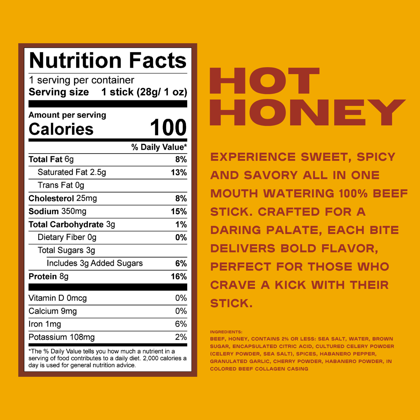 Hot Honey Beef Stick
