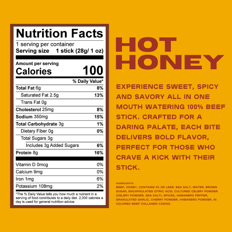 Hot Honey Beef Stick
