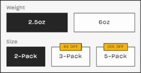 ADD FLAVOR AND SIZES TO THE CART
