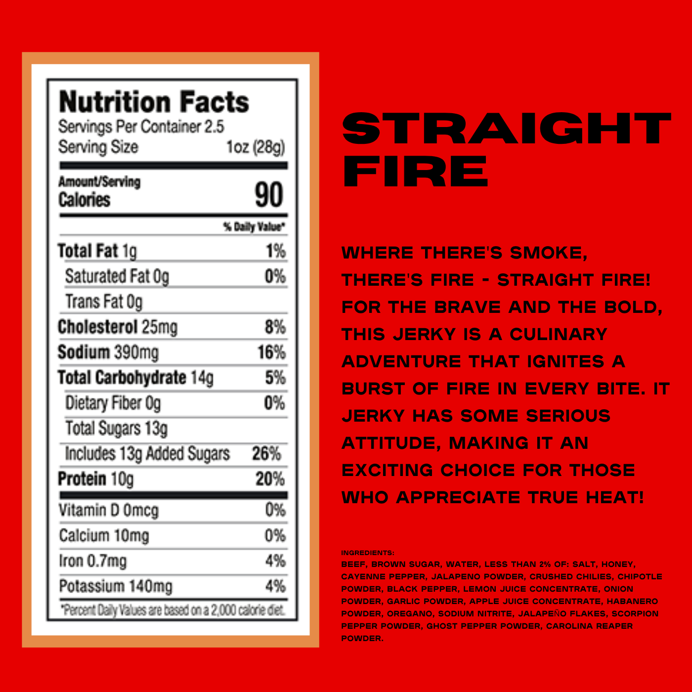 Straight Fire Beef Jerky 4-Pack