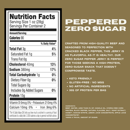 Zero Sugar Peppered Beef Jerky 4-Pack